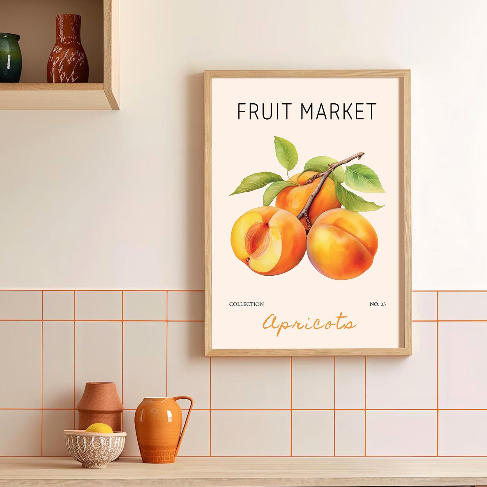 Fruit Market - Apricots Çerçeveli Poster