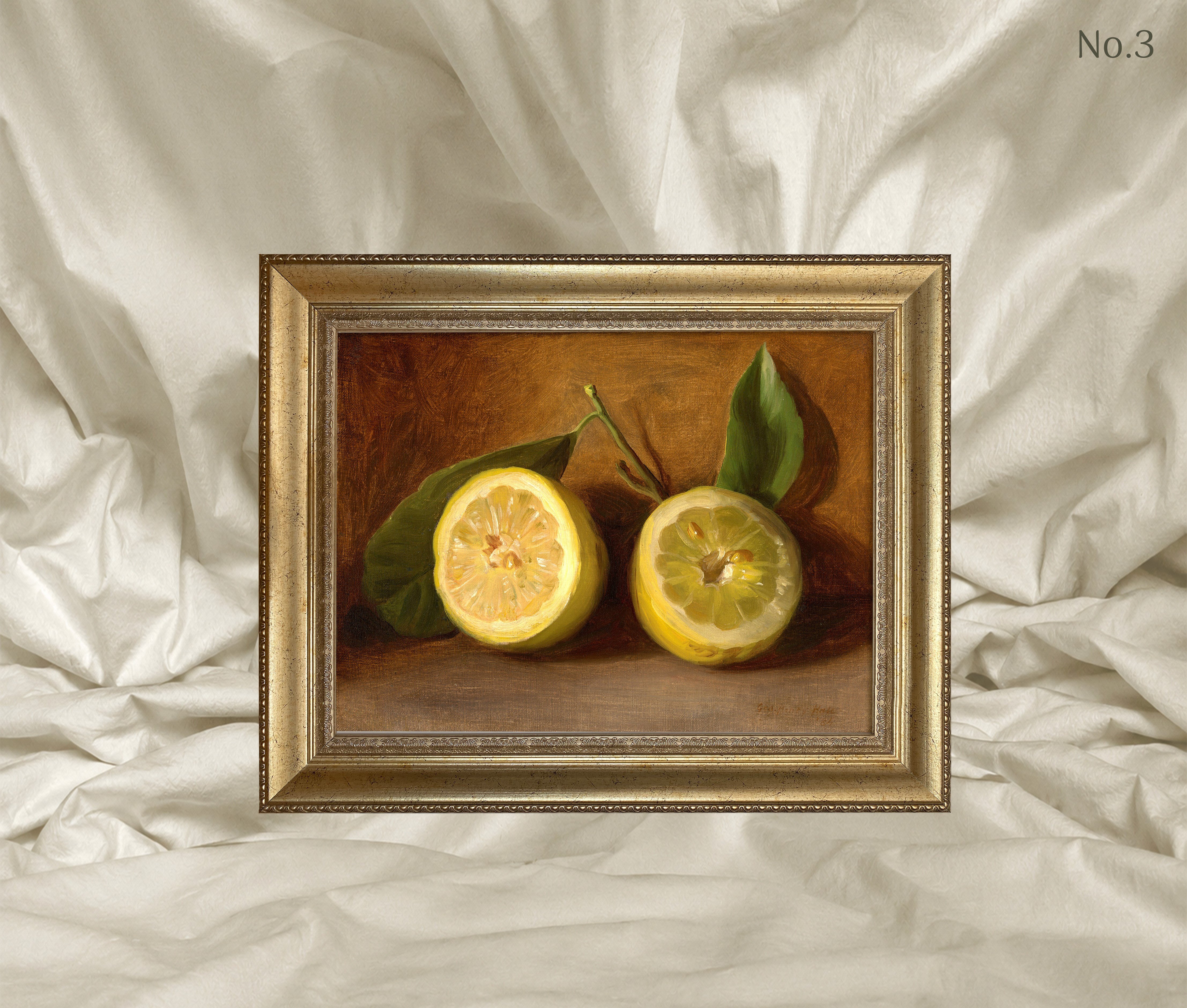 George Henry Hall'un - Lemons Çerçeveli Tablo