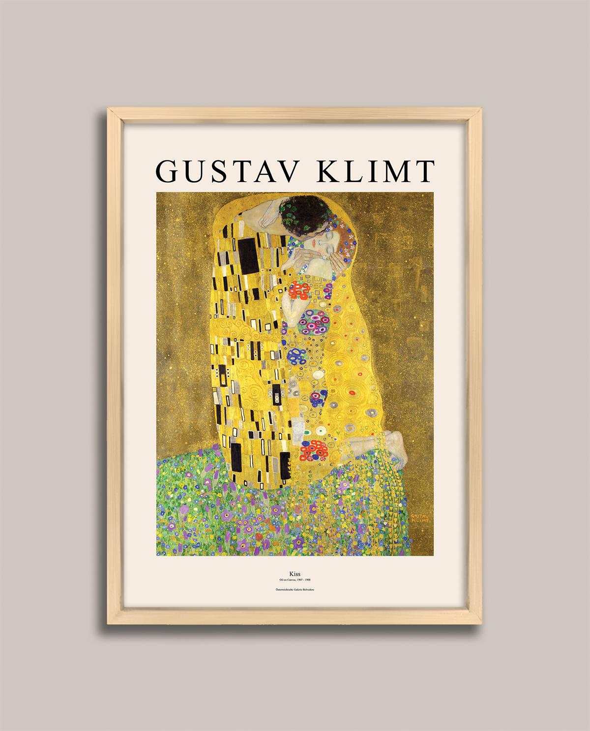 Gustav Klimt - Kiss Çerçeveli Tablo
