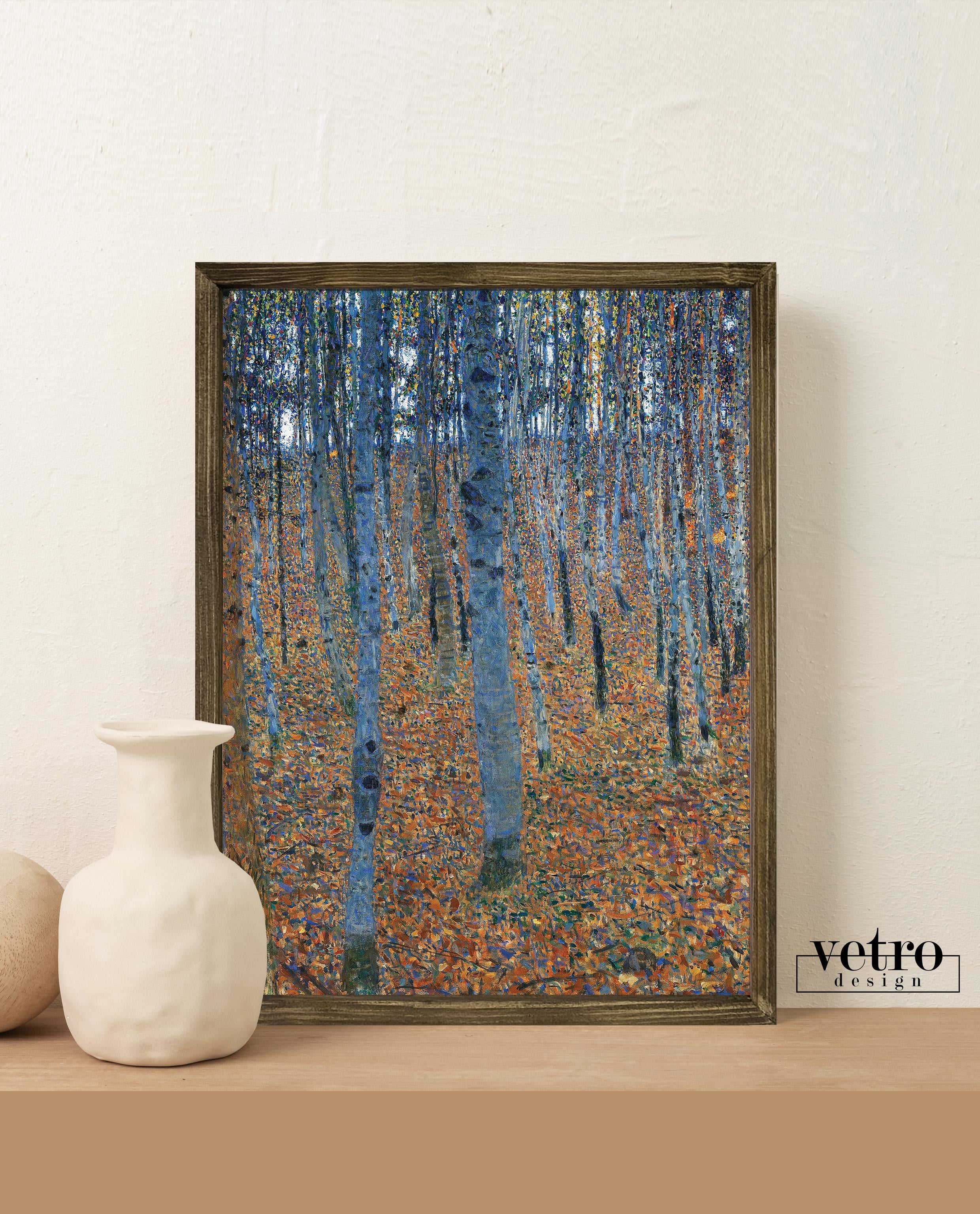 Gustav Klimt'in Kayın Korusu Çerçeveli Tablo
