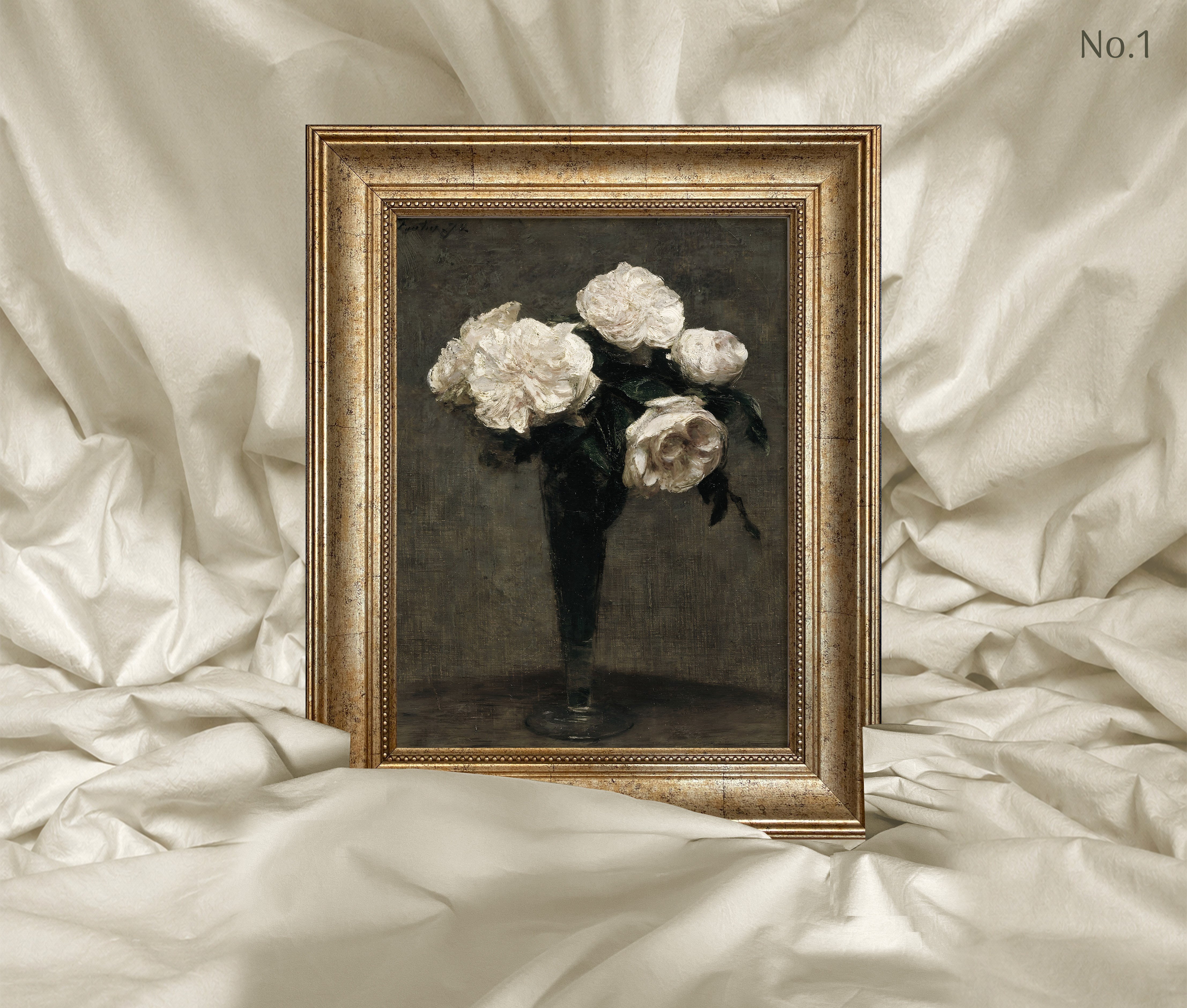 Henri Fantin-Latour - Roses in a Vase Çerçeveli Tablo