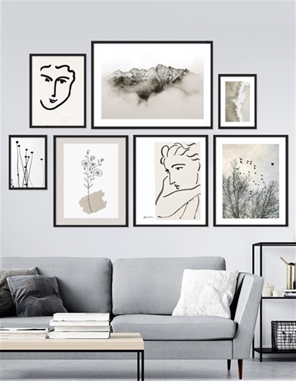 Henri Matisse ve Manzaralar Çerçeveli Tablo Set (Büyük Ölçü)