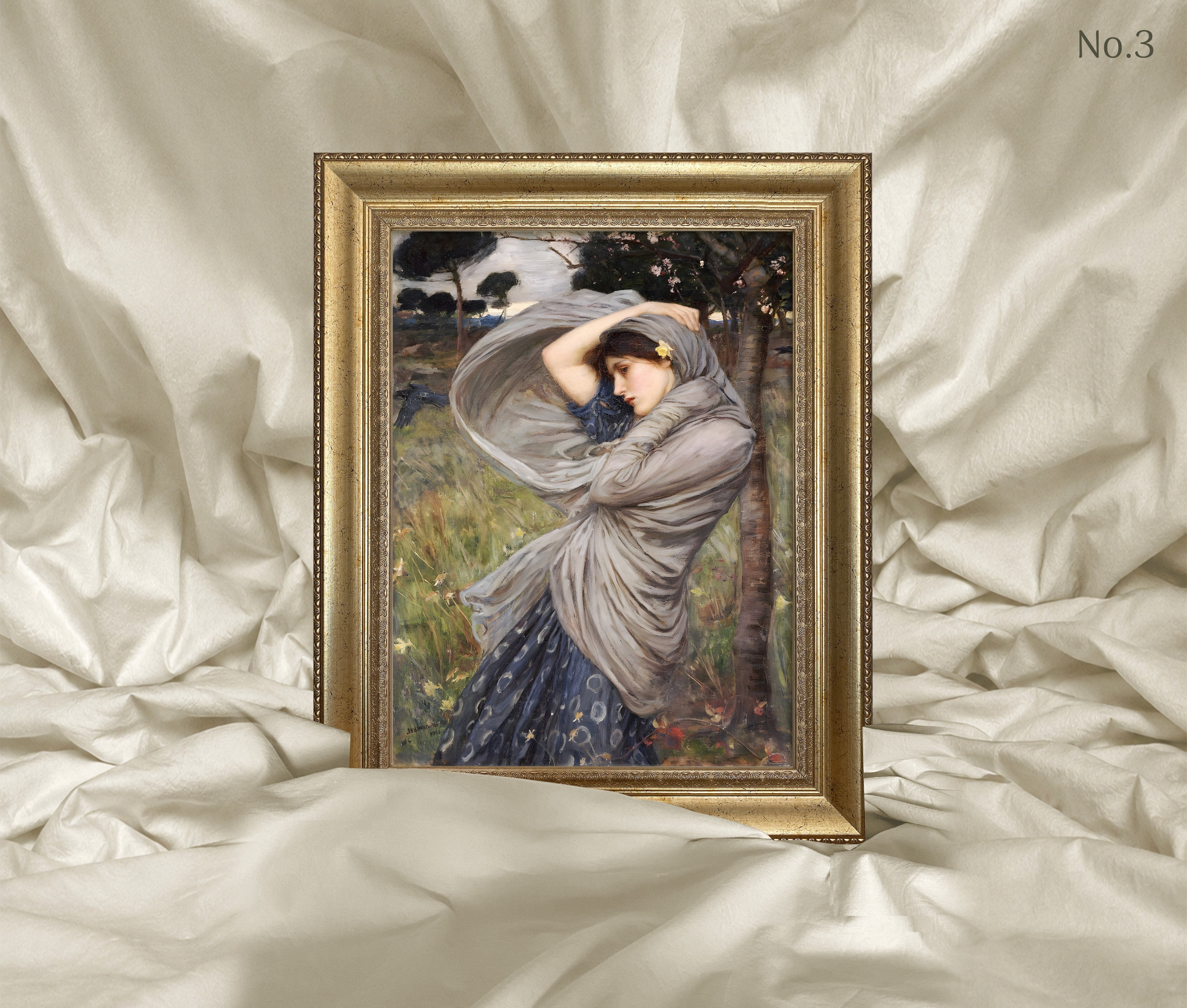 John William Waterhouse - Boreas Çerçeveli Tablo