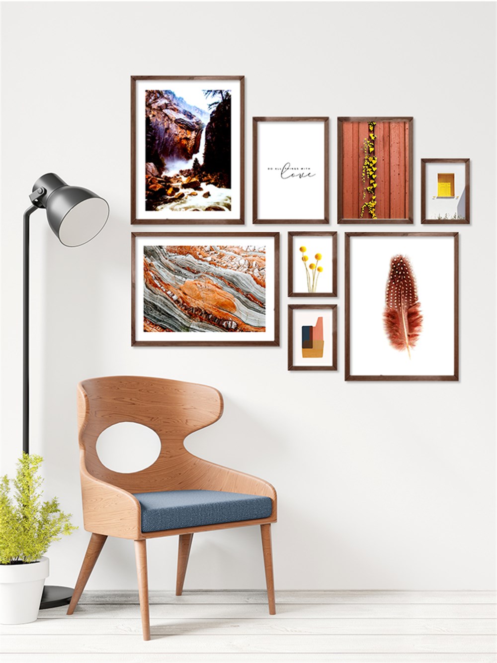 Kiremit Tonları Çerçeveli Tablo Set