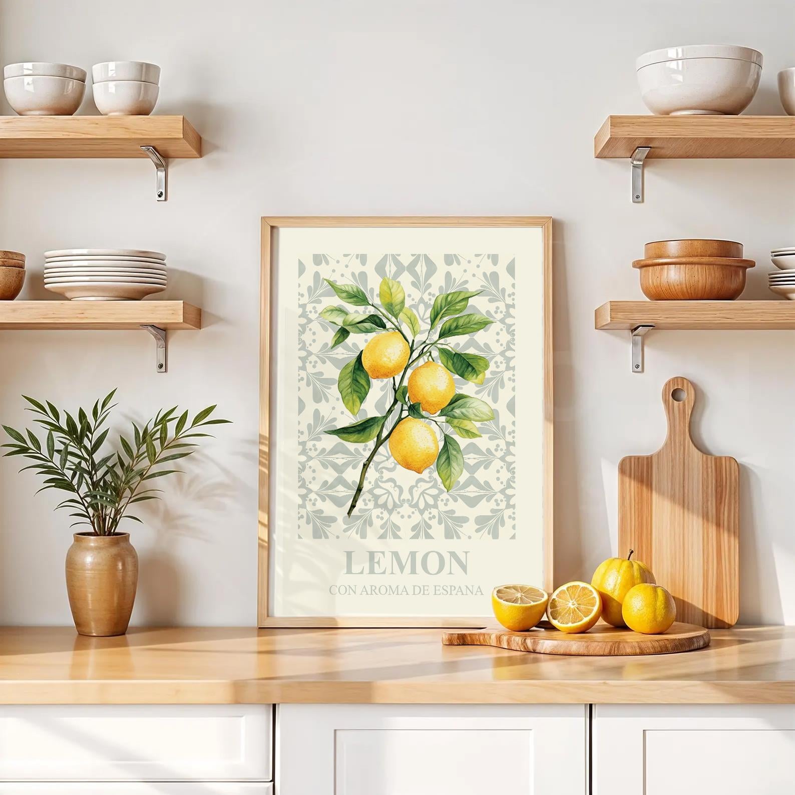 Lemon - Con Aroma De Espana Çerçeveli Poster