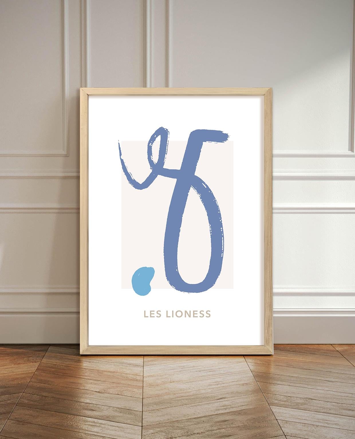 Les Liones Çerçeveli Poster