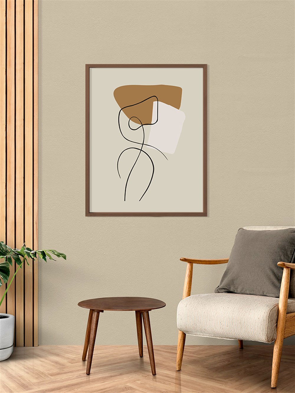 Line Art Woman Çerçeveli Poster