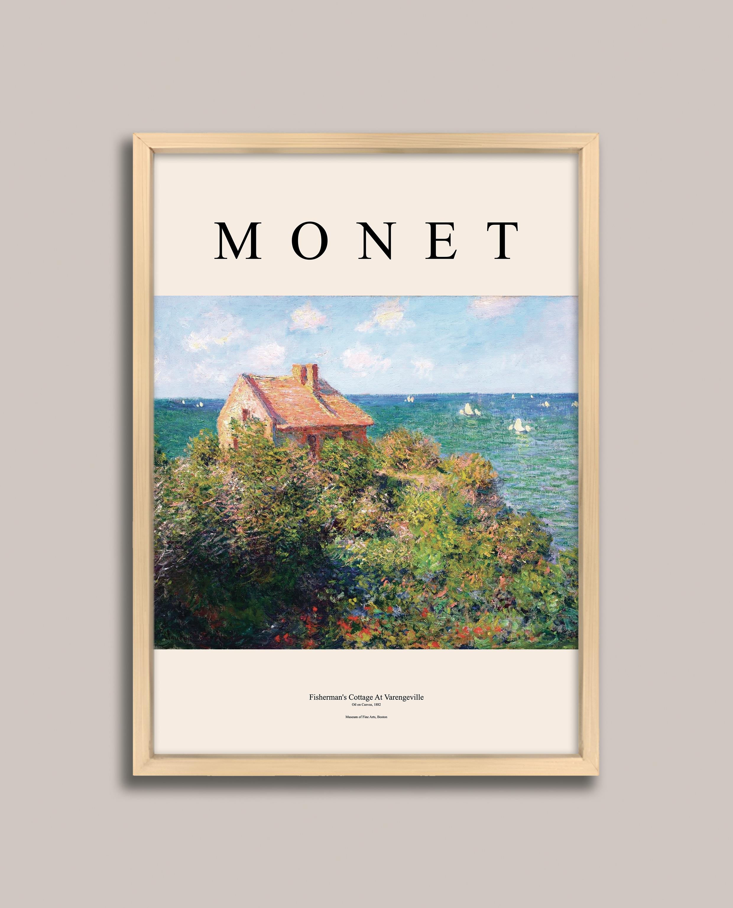 Monet - Varengeville'deki Balıkçı Kulübesi Çerçeveli Tablo
