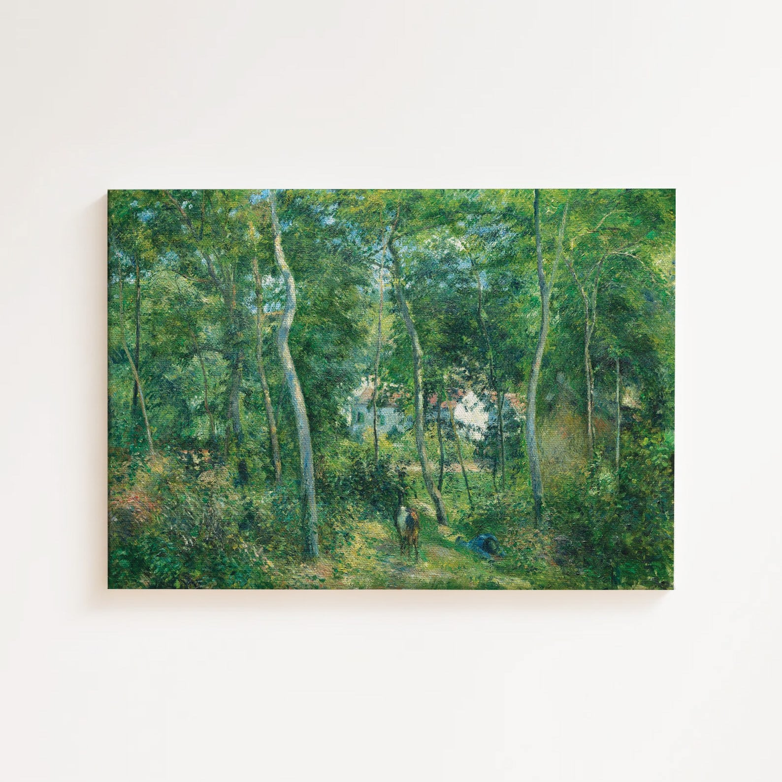 Pissarro - L'Hermitage Yakınlarında Orman Kenarı Kanvas Tablo
