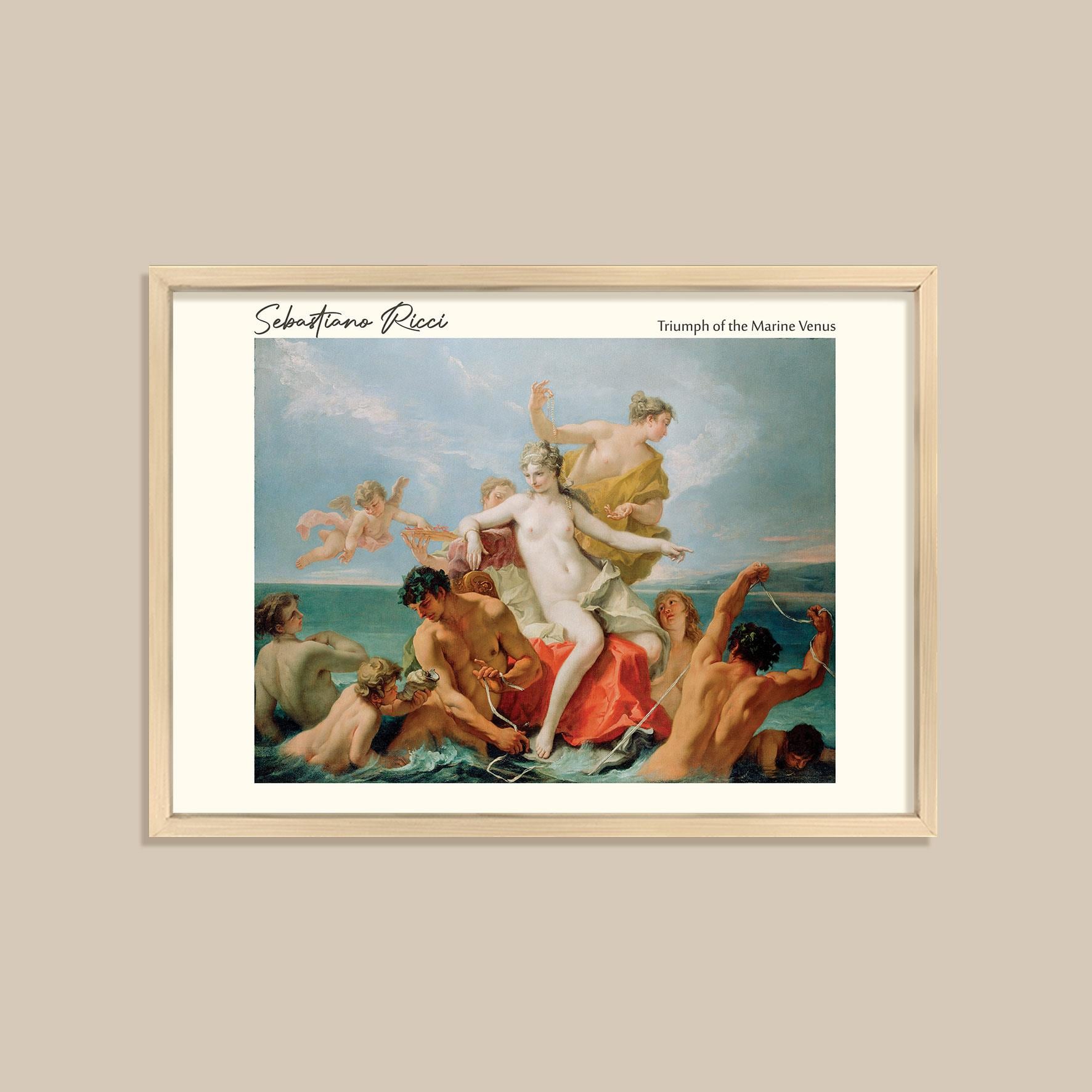 Sebastiano Ricci - Triumph of the Marine Venüs Çerçeveli Tablo