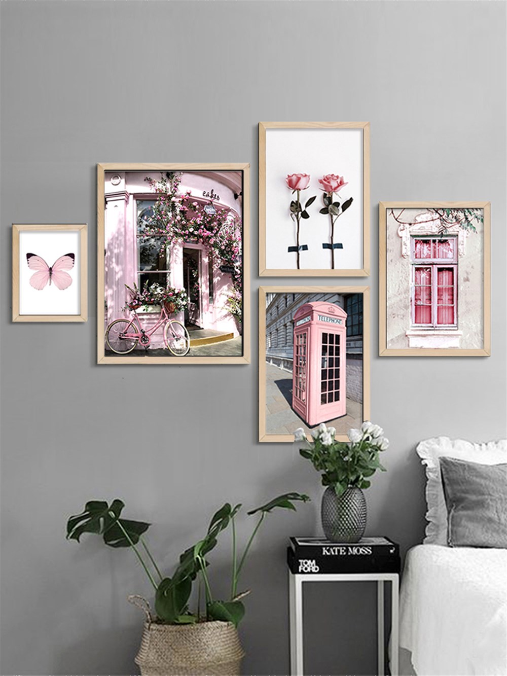 Şehrin Pembe Hali Çerçeveli Tablo Set