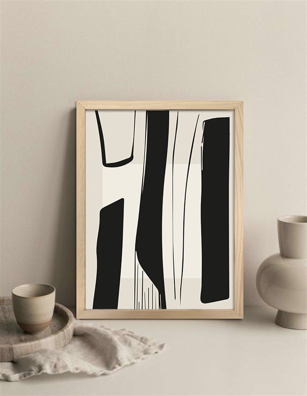 Siyah Abstract Çerçeveli Poster