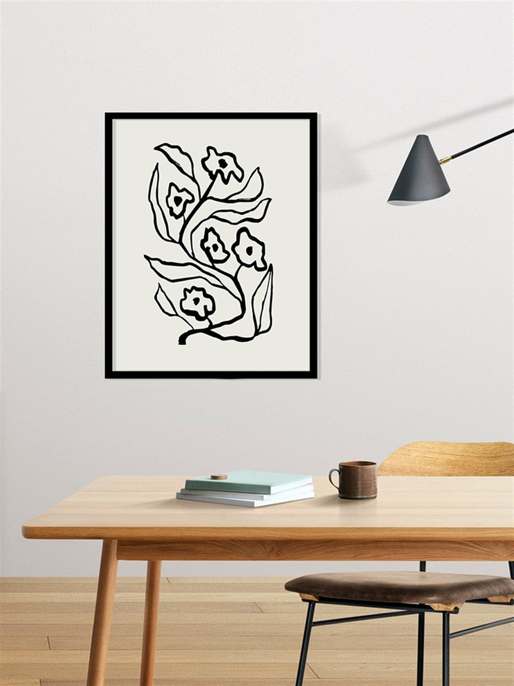 Siyah Çiçek 03 Çerçeveli Poster