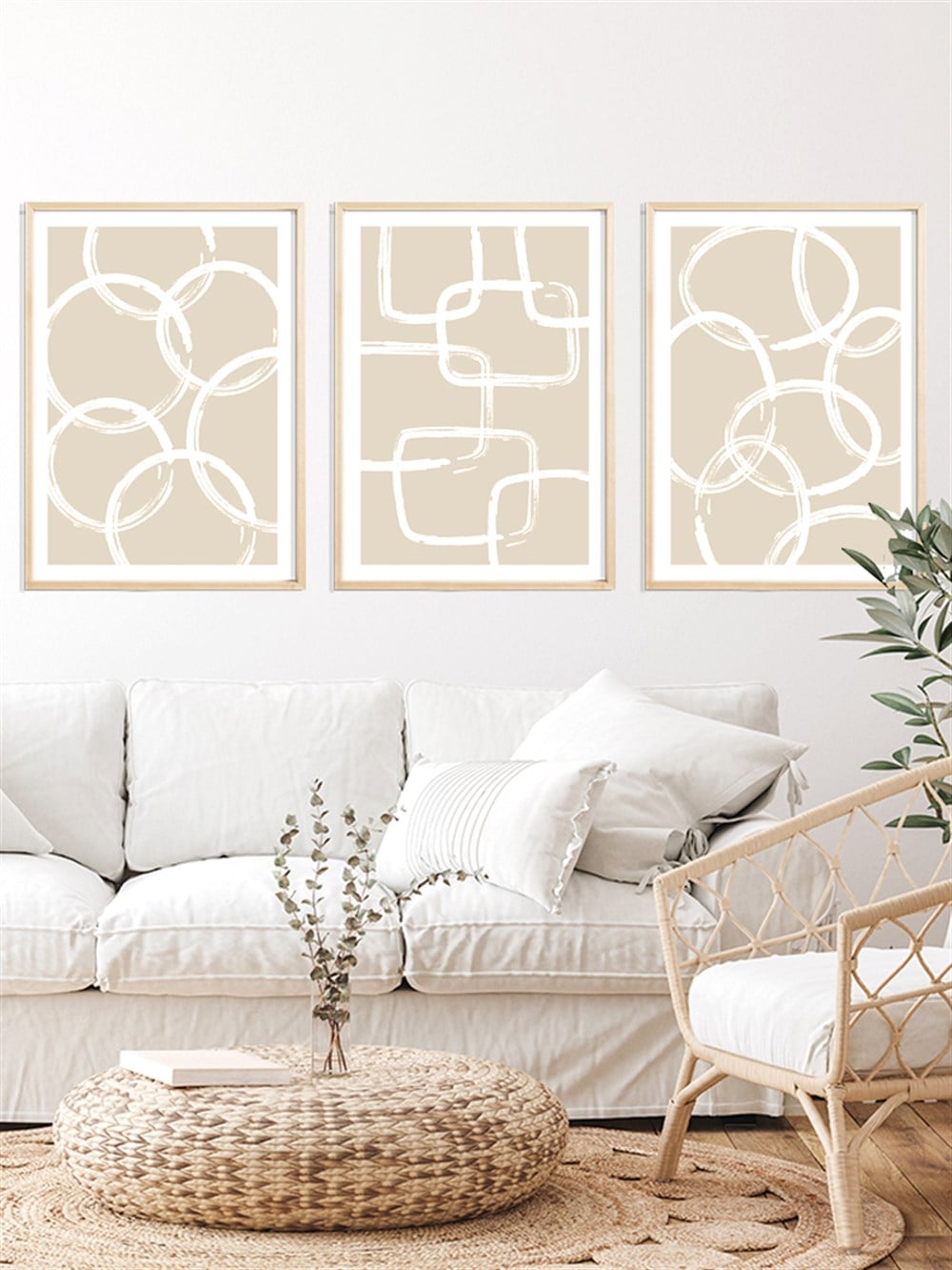 Soft Şekiller Çerçeveli Tablo Set