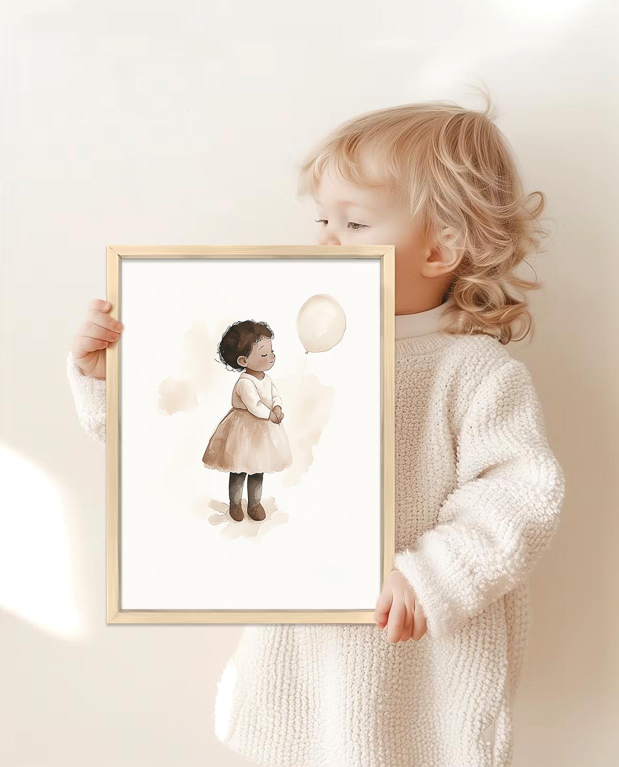 Soft Tonlar Serisi 18 Çocuk Odası Çerçeveli Tablo