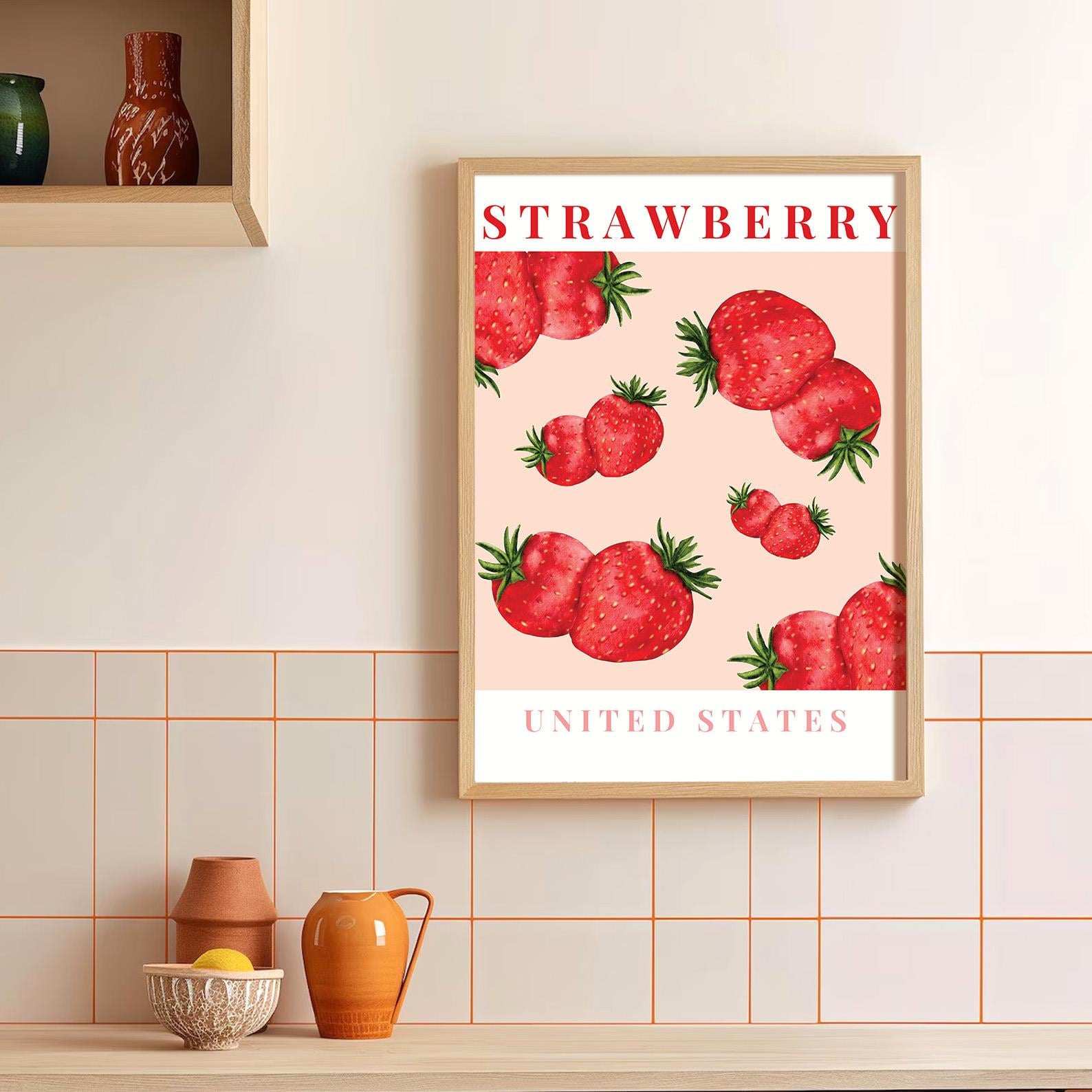 Strawberry Çerçeveli Poster