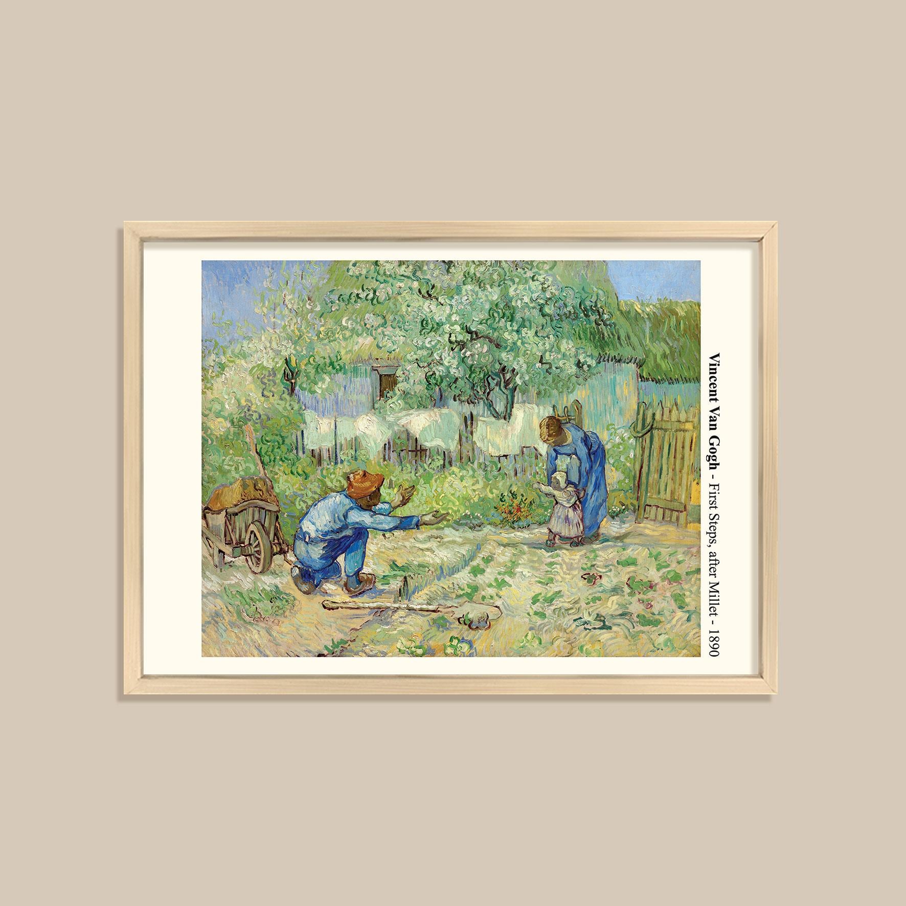 Van Gogh - First Steps, after Millet Çerçeveli Tablo