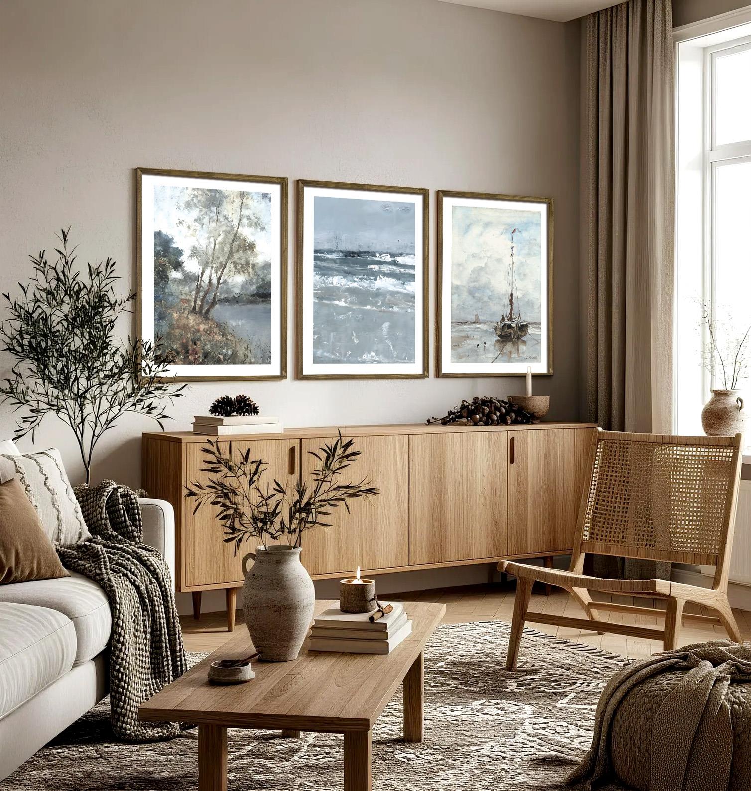Zamanın Kıyısında Çerçeveli Tablo Set 