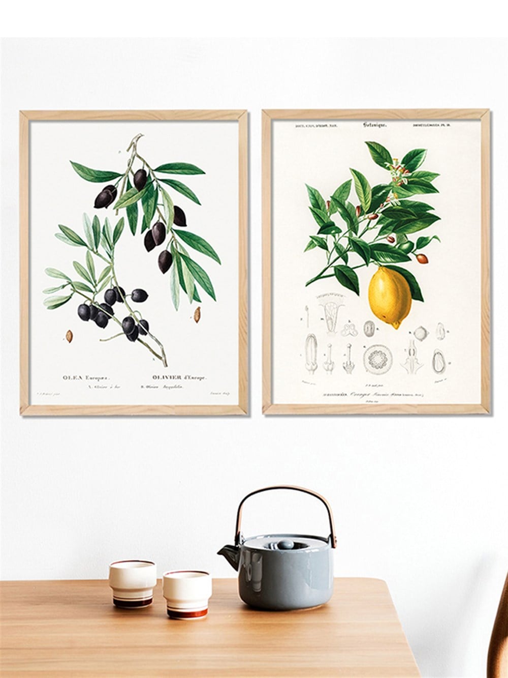 Zeytin ve Limon Çerçeveli Tablo Set