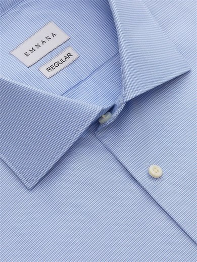 Açık Mavi Kareli Premium Gömlek
