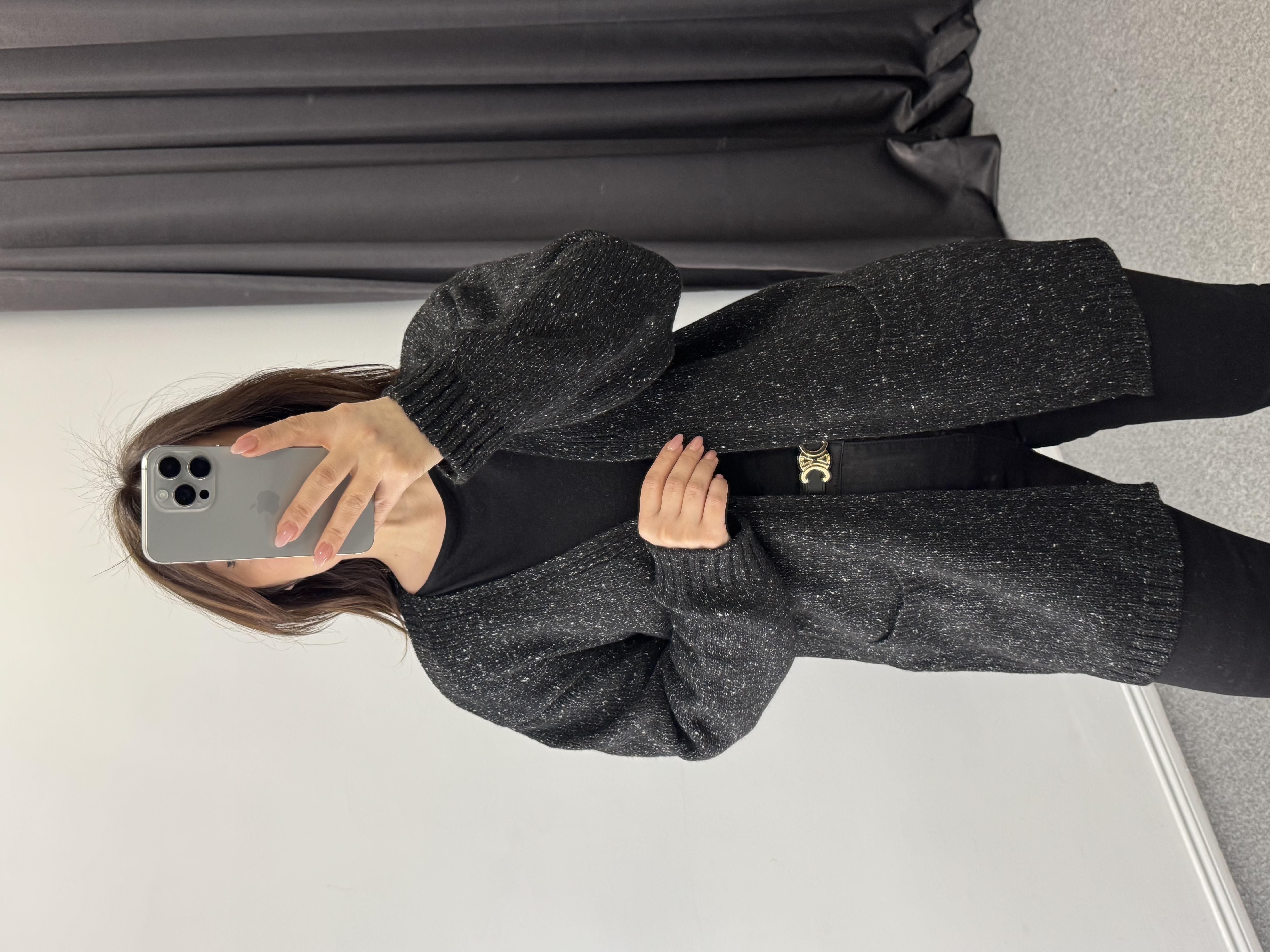 Çift Cepli Hırka Siyah