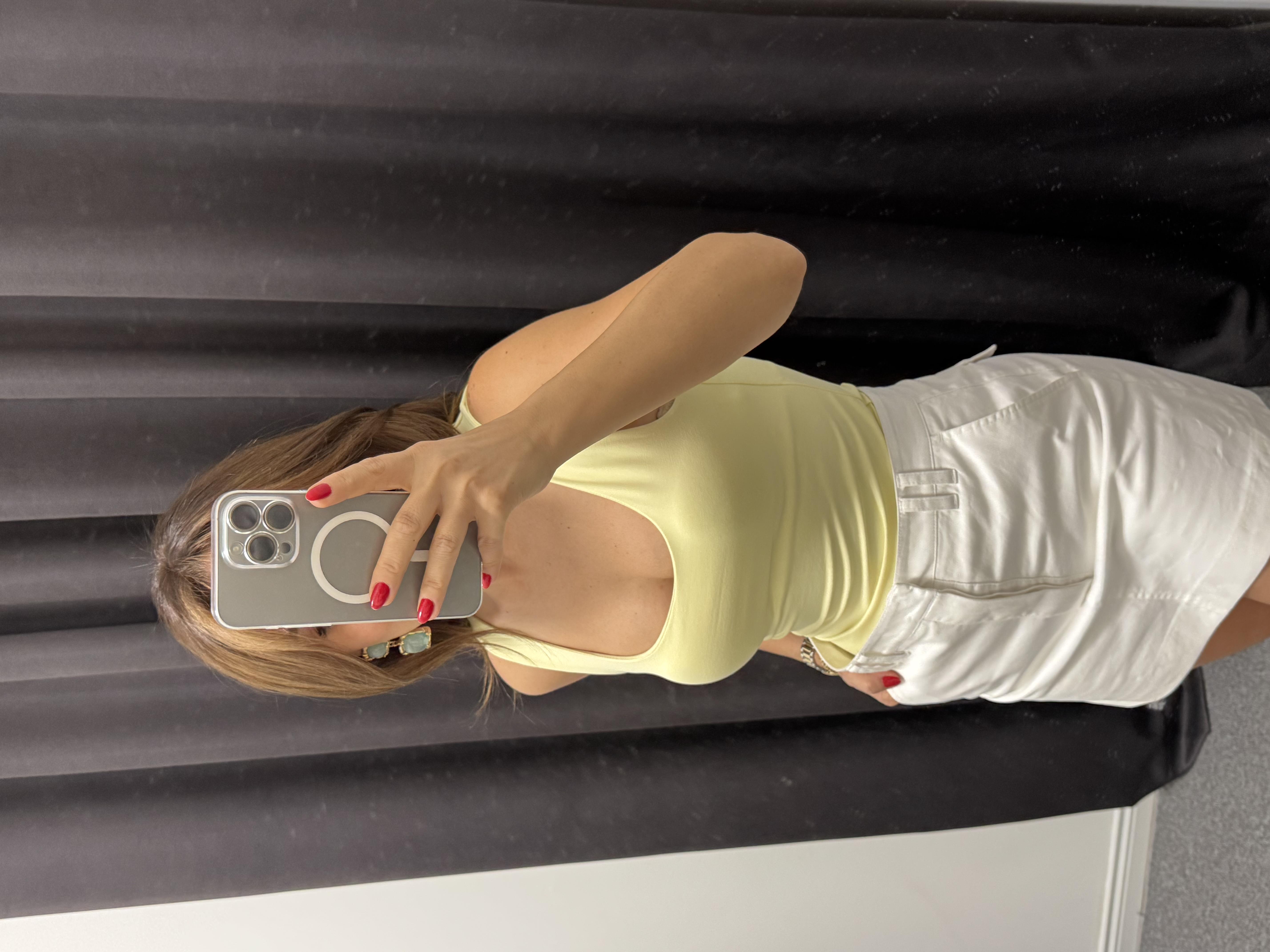 Kalın Askılı Poliamid Atlet Sarı