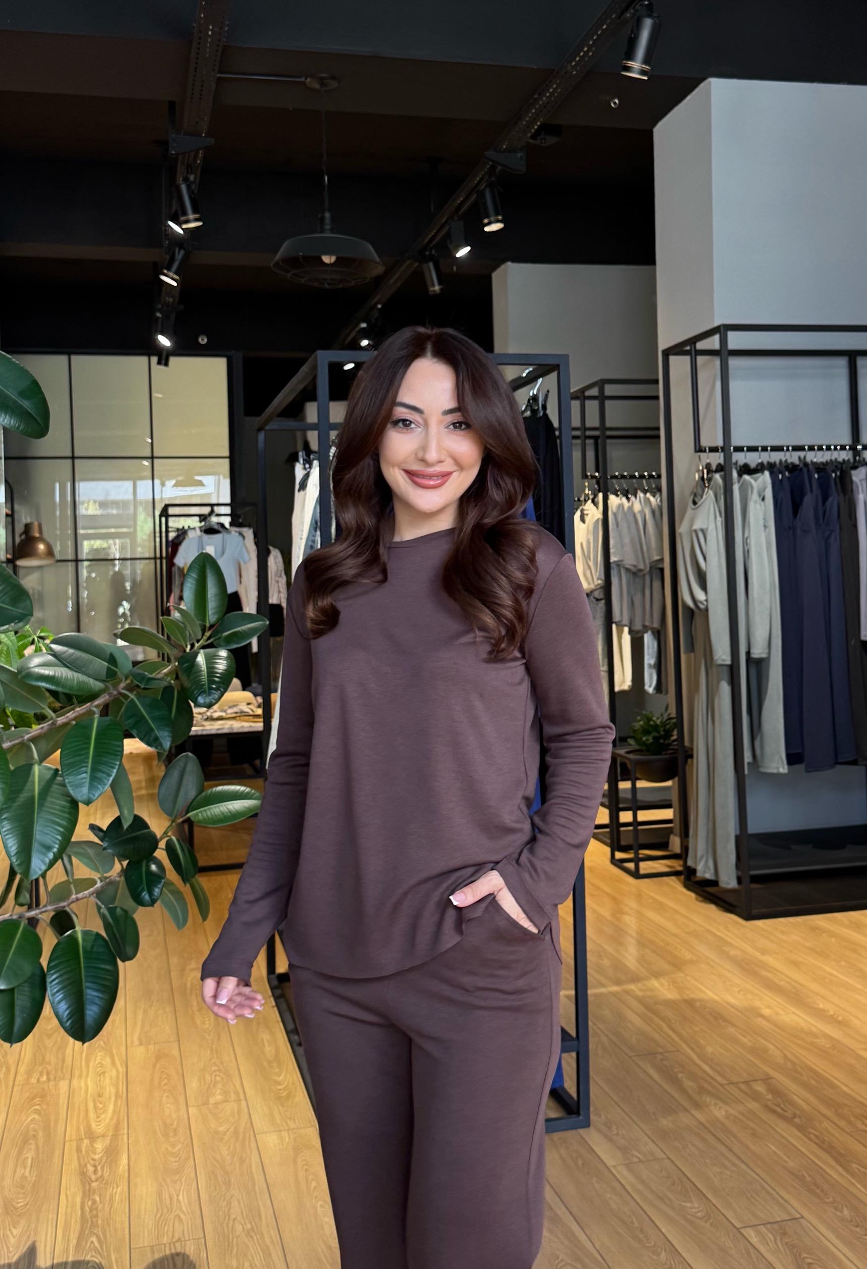 Modal Kumaş Takım Acı Kahve