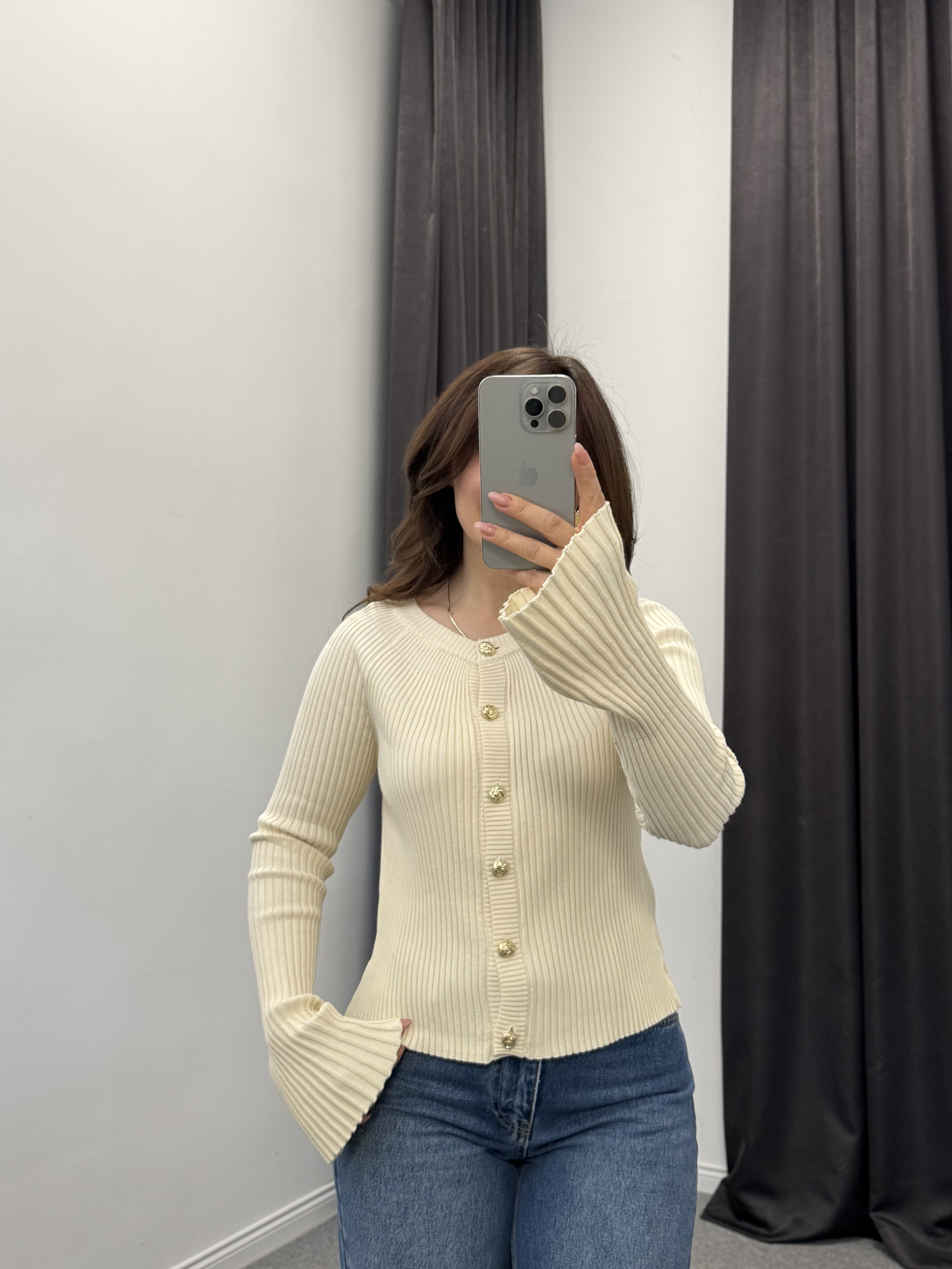 İspanyol Kol Hırka Krem