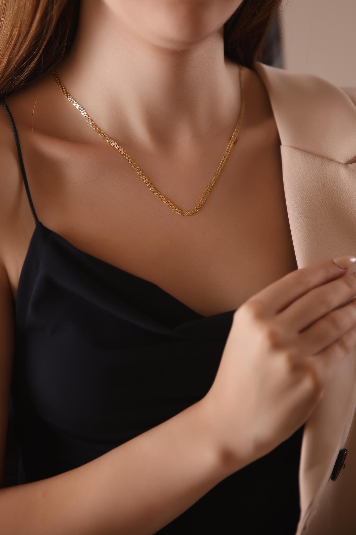 ALYANAKLAR MODERN TASARIM ALTIN ZİNCİR KOLYE Altın Kolyeler