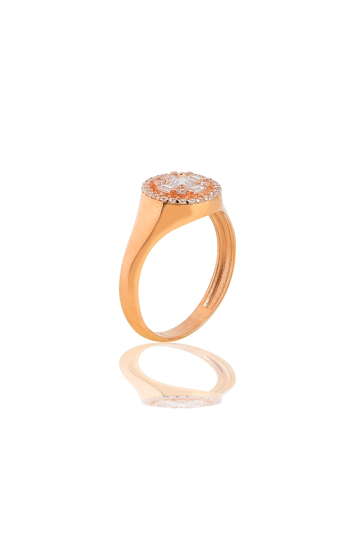 MODERN TASARIM ROSE ALTIN BAGET YÜZÜK