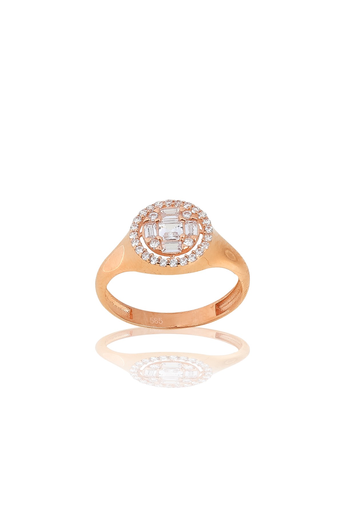 MODERN TASARIM ROSE ALTIN BAGET YÜZÜK