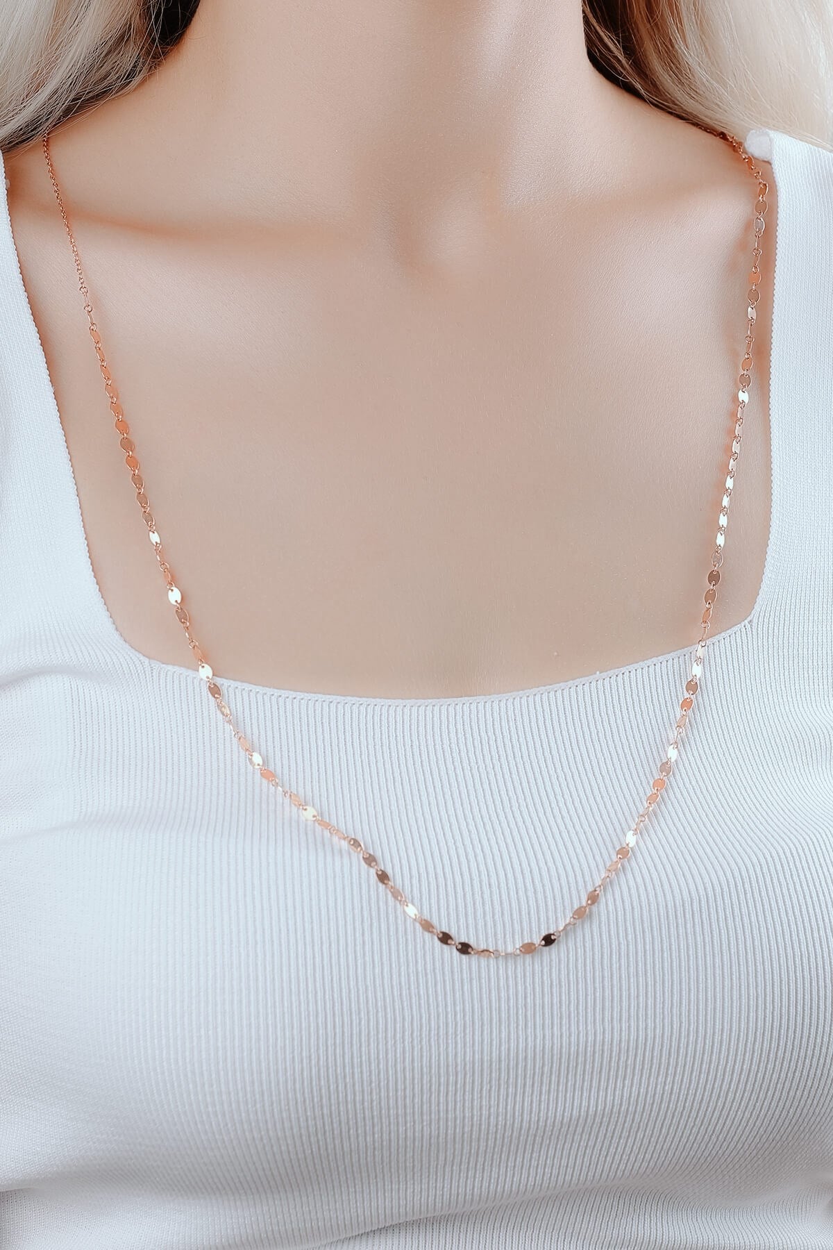 MODERN TASARIM ROSE ALTIN ZİNCİR KOLYE