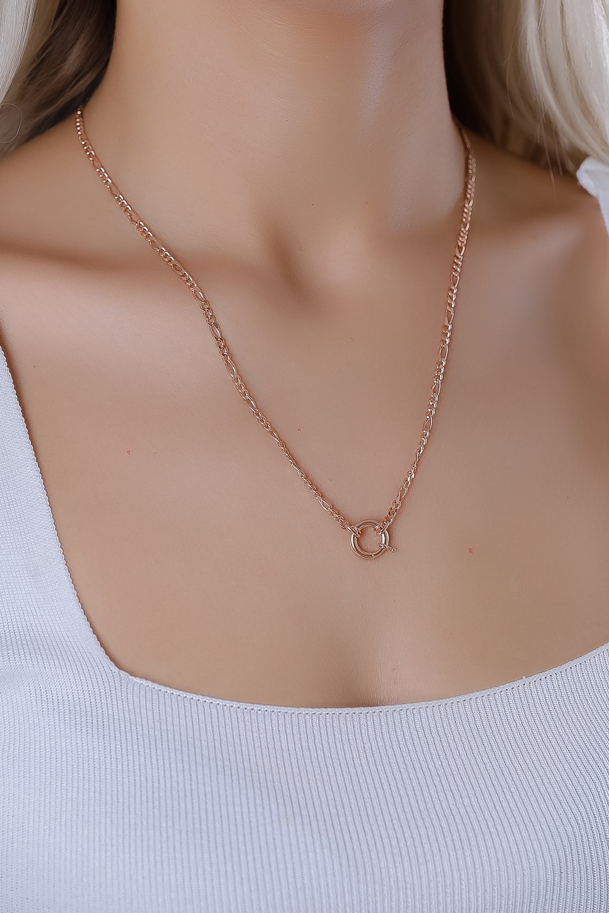 MODERN TASARIM ROSE ALTIN ZİNCİR KOLYE