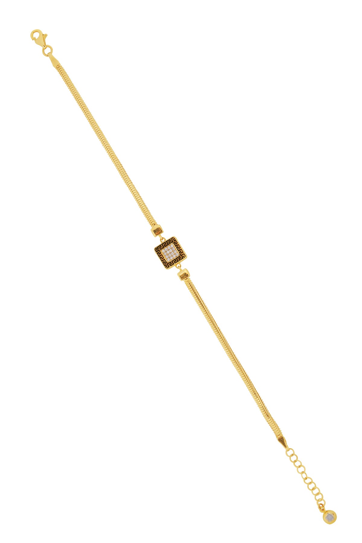 MODERN TASARIM TAŞLI SARI ALTIN BİLEKLİK