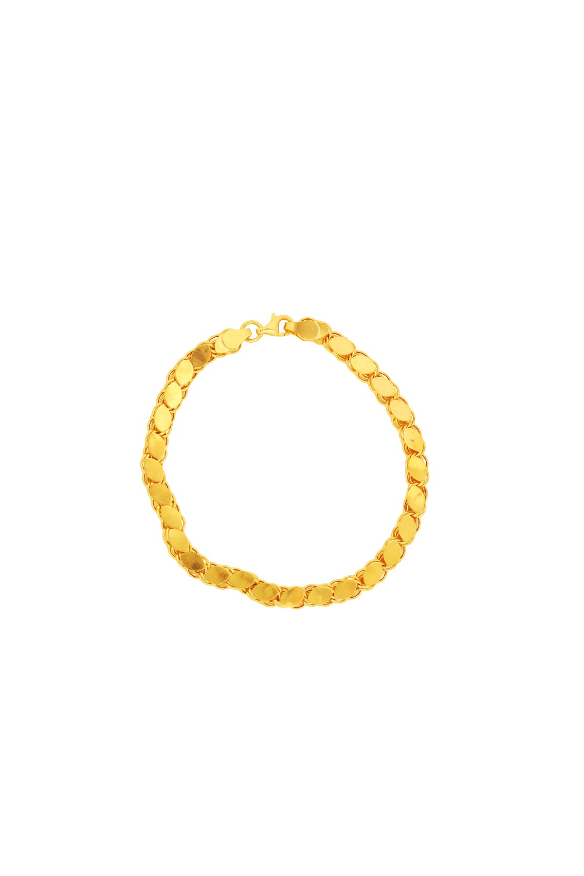 MODERN TASARIM ZİNCİRLİ SARI ALTIN BİLEKLİK