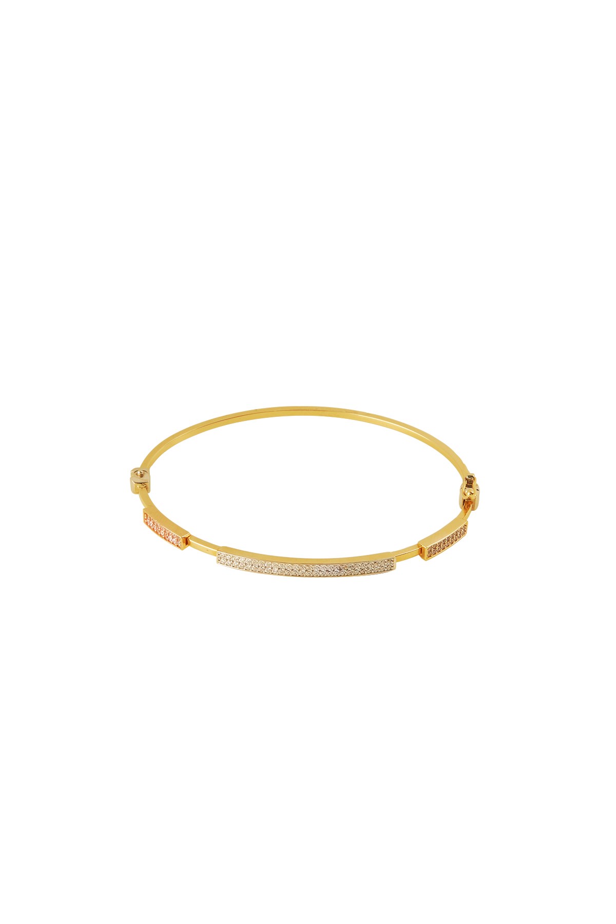ROSE BEYAZ GOLD DETAYLI SARI ALTIN KELEPÇE BİLEKLİK