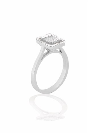 0.46 CT F/G VS/S BAGET PIRLANTA YÜZÜK
