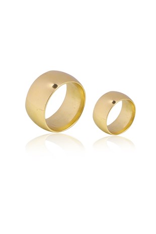 10 MM ÇİFT SARI ALTIN ALYANS YÜZÜK
