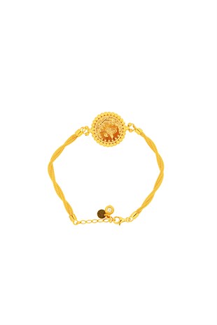 DORİKA TOPLU MODERN TASARIM SARI ALTIN BİLEKLİK