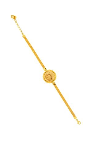 DORİKA TOPLU MODERN TASARIM SARI ALTIN BİLEKLİK