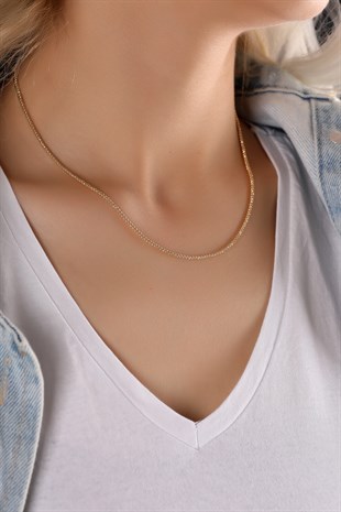 DORİKA TOPLU SARI ALTIN ZİNCİR KOLYE
