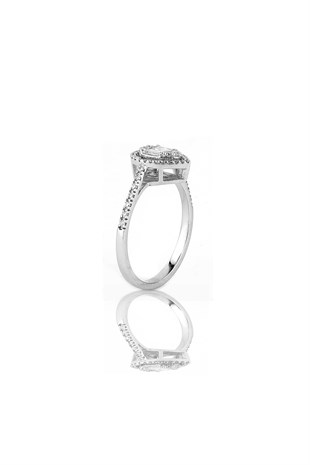 KENAR SÜSLEMELİ 0.38 CT PIRLANTA YÜZÜK