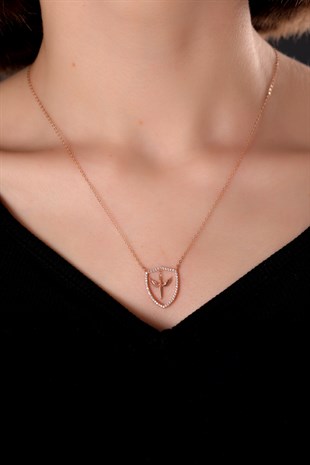 KUŞ FİGÜRLÜ ROSE ALTIN KOLYE
