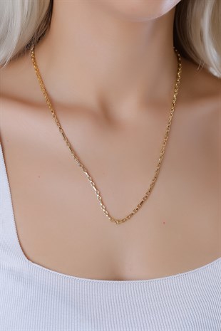 MODERN SARI ALTIN ZİNCİR KOLYE