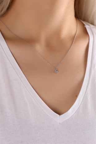 ALYANAKLAR MODERN TASARIM BEYAZ ALTIN ZİNCİR KOLYE Taşlı Kolyeler