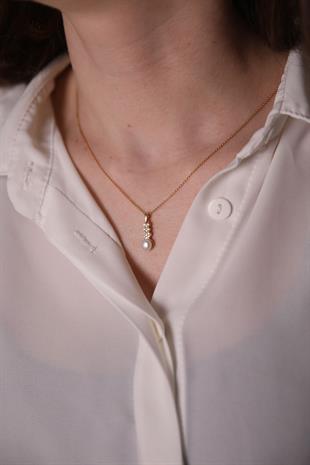 MODERN TASARIM İNCİLİ ALTIN SET