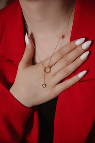 MODERN TASARIM KALPLİ ALTIN  KOLYE