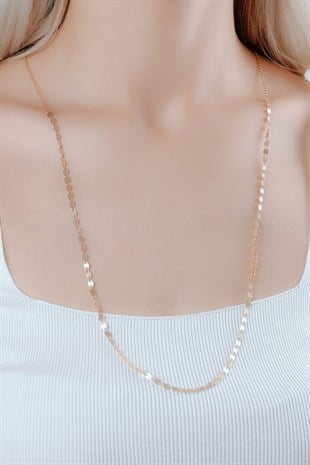 MODERN TASARIM SARI ALTIN ZİNCİR KOLYE