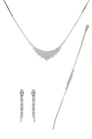MODERN TASARIM SARI-BEYAZ ALTIN SET