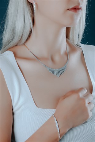 MODERN TASARIM SARI-BEYAZ ALTIN SET